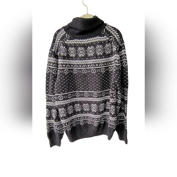 Bill Blass Men's Shawl Neck Wool Blend Grandpa Knit Heavyweight Sweater L - Picture 2 of 8